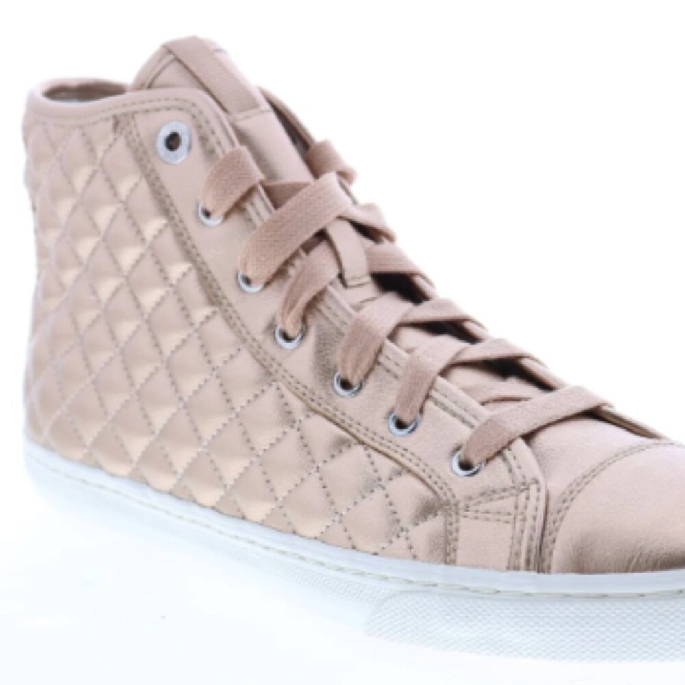 Geox Hi Top Respira Womens Pink/Blush Leather Lace Up Euro Sneakers Shoes